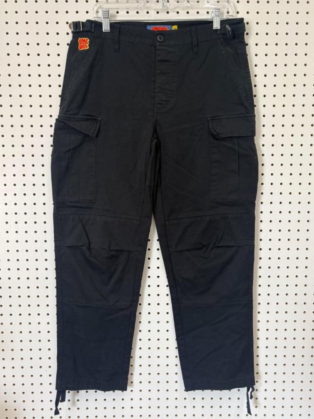 Empyre Black Cargo Pants Size 30 With Adjustable Cuffs & Multiple Pockets